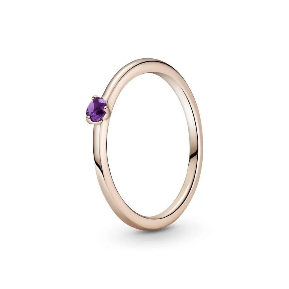 Anillo en Pandora Rose Solitario Morado