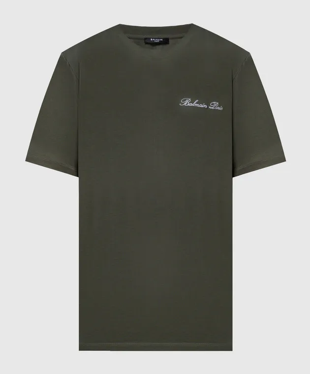 Balmain Green t-shirt with logo embroidery