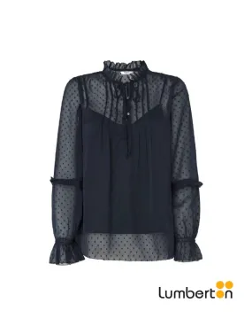 Blusa M/L Gasa Top Interior Azul Marino TODETTE