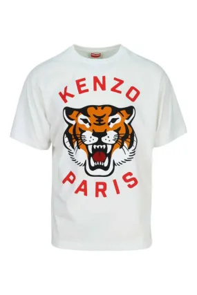 Camiseta oversize blanca con maxilogo tigre