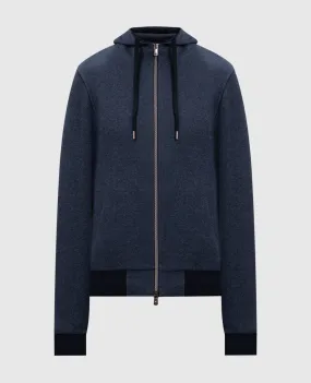 CAPOBIANCO Blue sports jacket with a hood