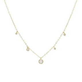 Collares con colgantes de plata con diseo de ópalo y circonitas
