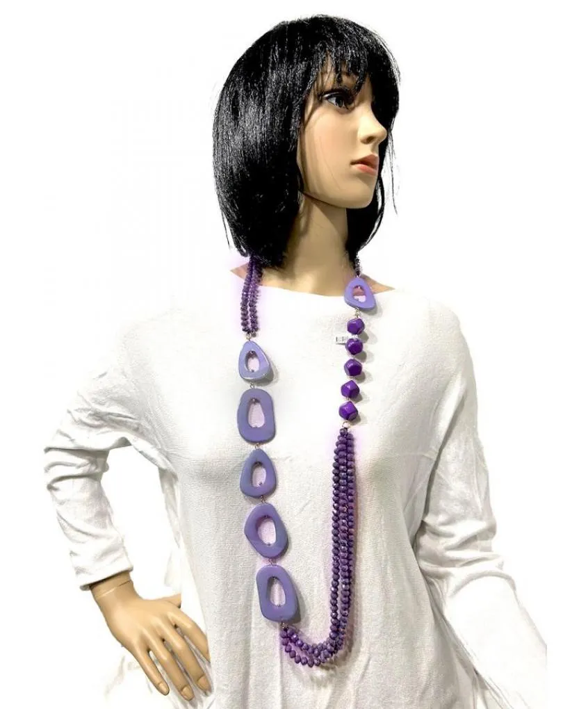 COLLARES ORIGINALES MORADOS PARA ANIMAR SUS PRENDAS DE VESTIR