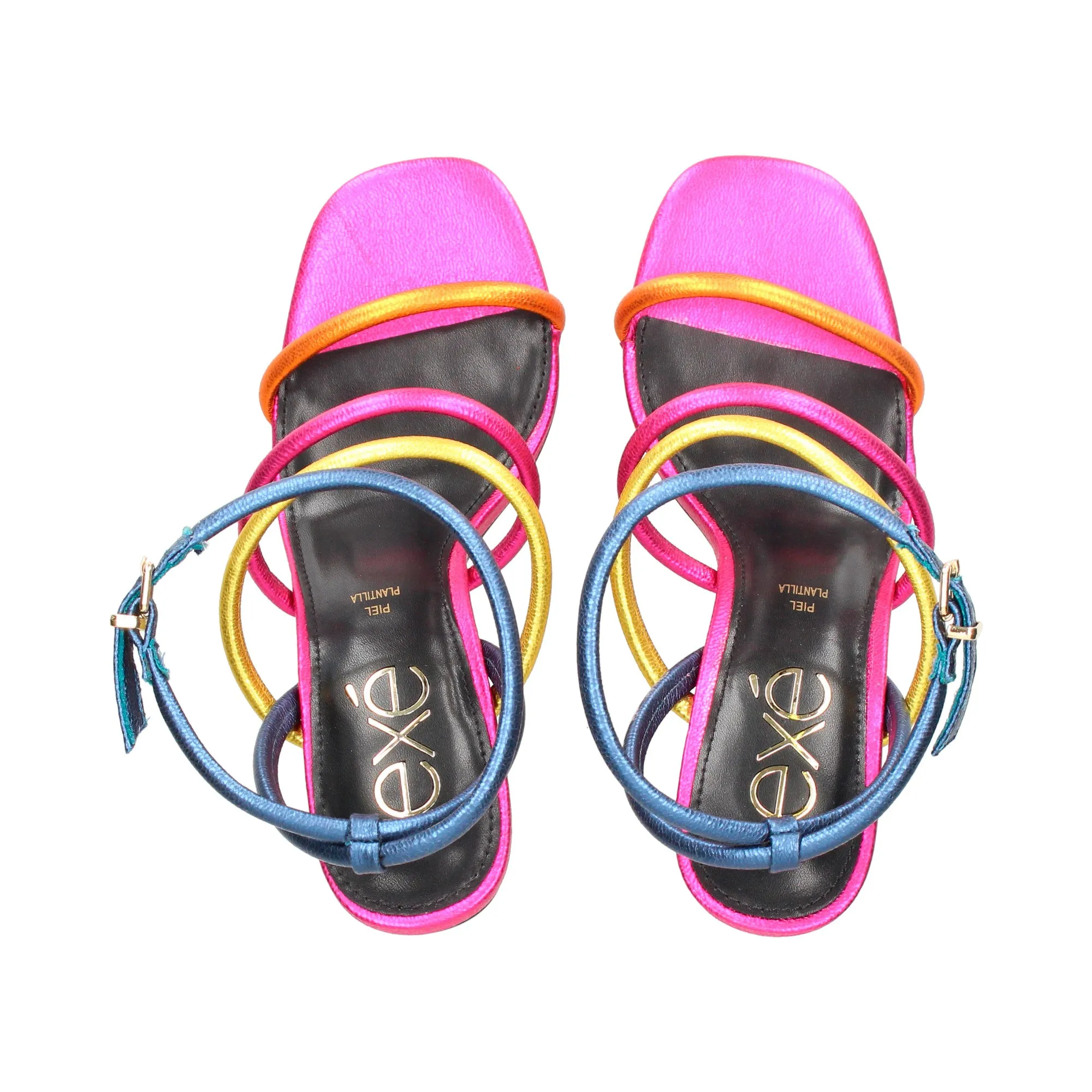 EXE Sandalias cuña de Mujer BLUE FUCSIA