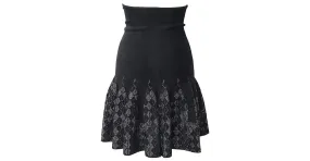 Falda Godet acanalada de Roland Mouret en viscosa negra Negro 