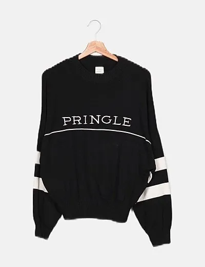 H&M Jersey negro raya blanca