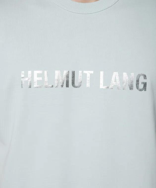 Helmut Lang Blue t-shirt with SPACE logo print