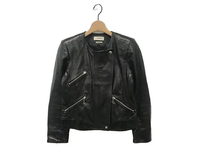 ****ISABEL MARANT ETOILE Chaqueta de cuero negra Negro 