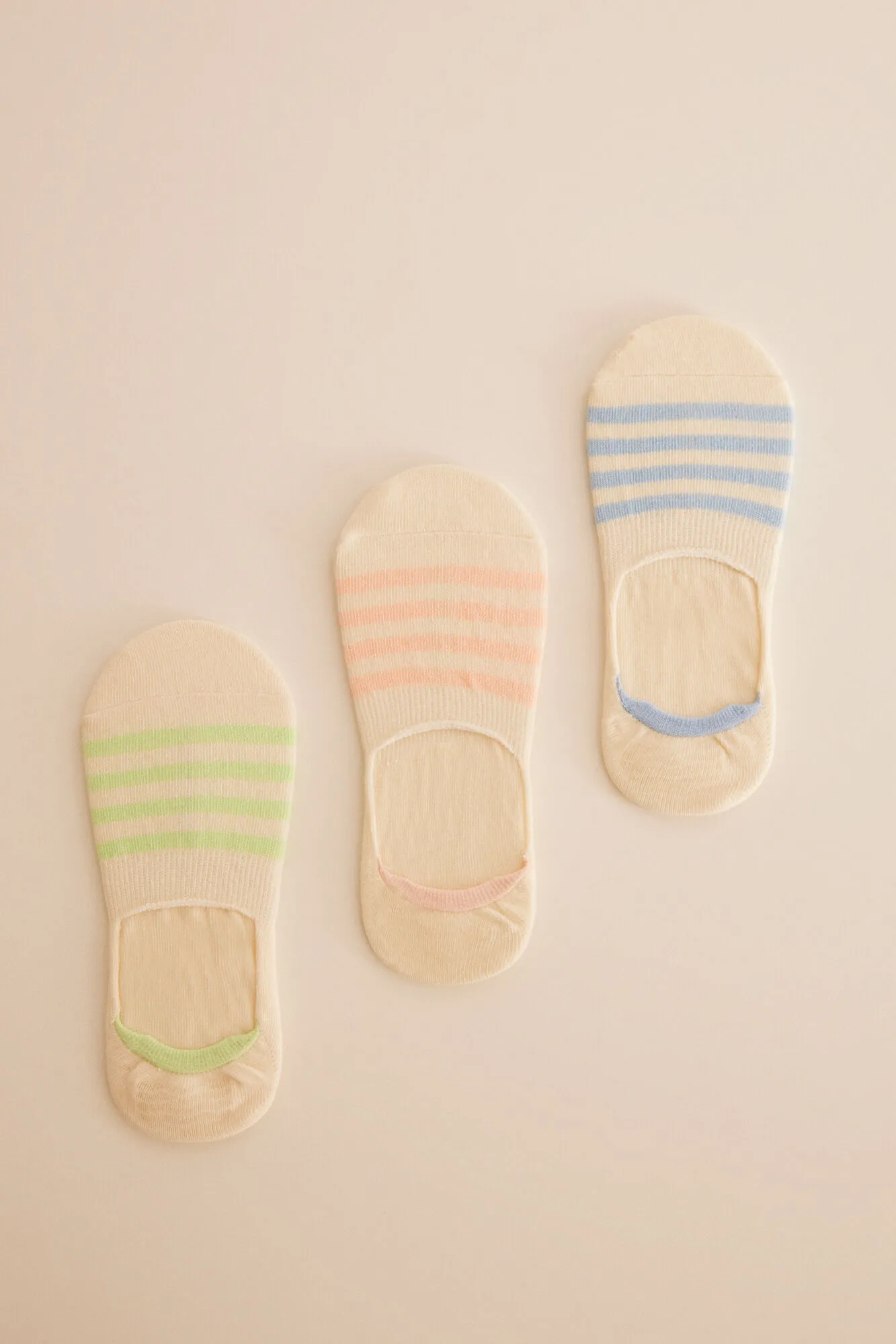 Pack 3 calcetines invisibles rayas