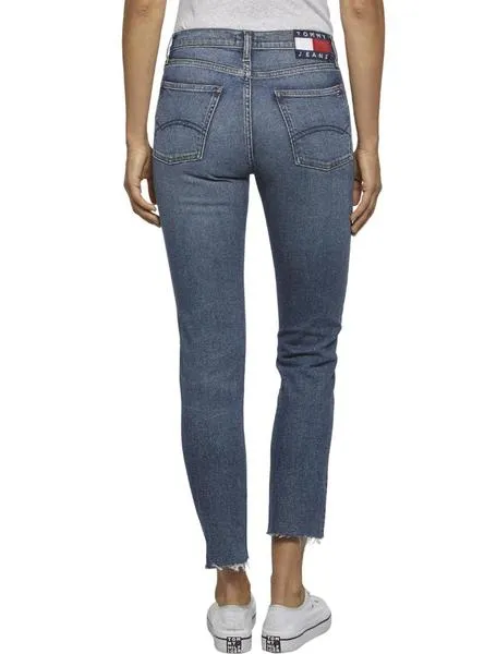 pantalon vaquero tommy jeans izzy crop mujer