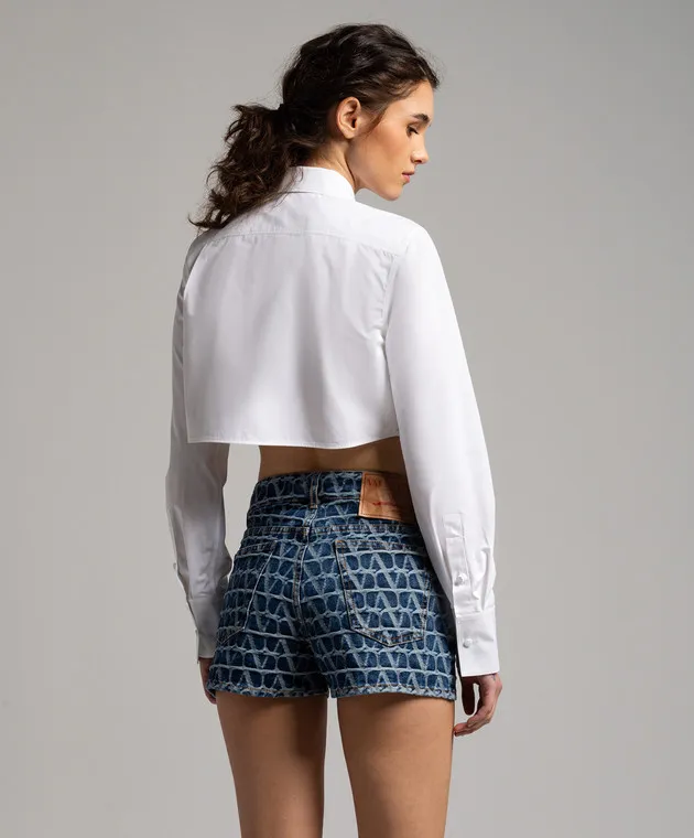 Valentino White cropped blouse