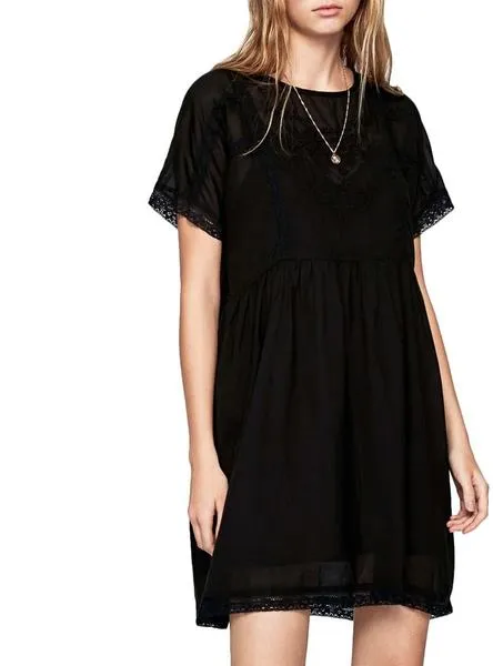 vestido pepe jeans milena negro para mujer